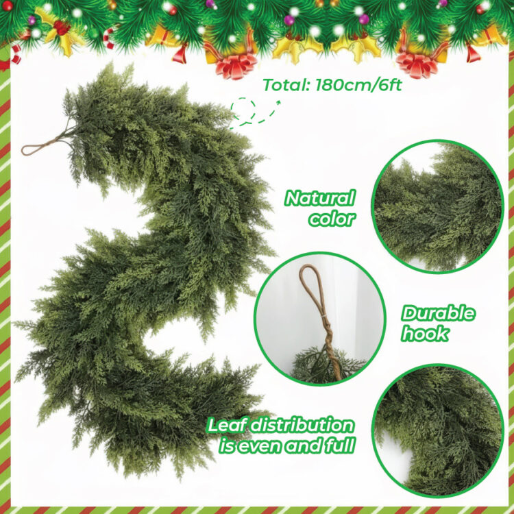 🎄Christmas Sale 50% OFF⛄️ Premium Artificial Cedar Garland (6 FT / 1.8 M) alt=